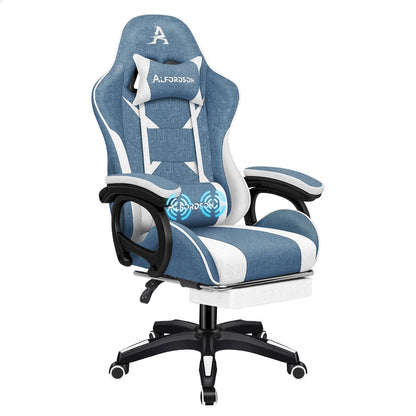 ALFORDSON Gaming Office Chair Racing Massage Leather Computer Seat Footrest