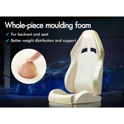 ALFORDSON Gaming Office Chair Racing Massage Leather Computer Seat Footrest